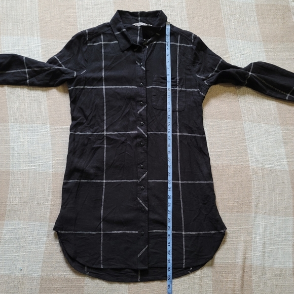 Athleta Black Flannel Button Down Dress - Picture 5 of 7